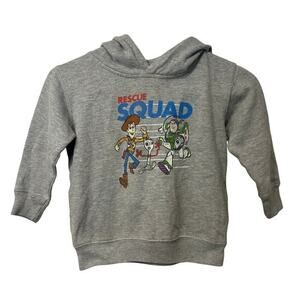 Disney Pixar Toy Sweatshirt Hoodie Toddler 4‎ Woody Buzz Forky Gray Pockets
